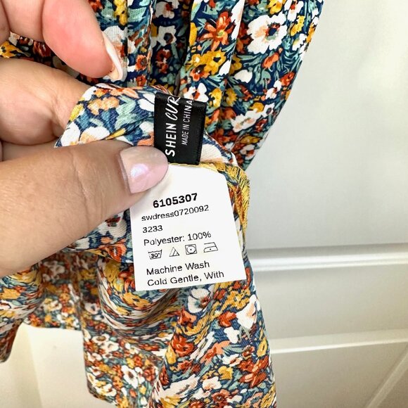 Milkmaid Floral Print Balloon Sleeve Dress 2XL - Picture 7 of 9